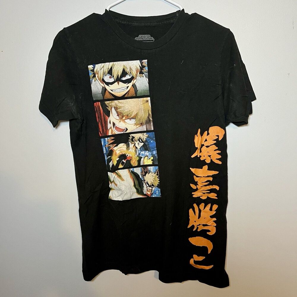 My Hero Academia Bakugo Graphic T-Shirt Anime Black Tee Size S Funimation